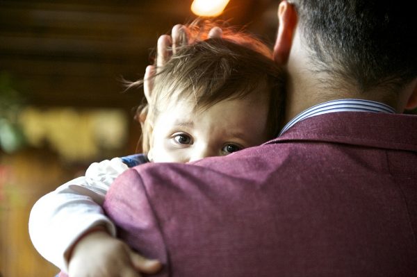 Dad soothing baby