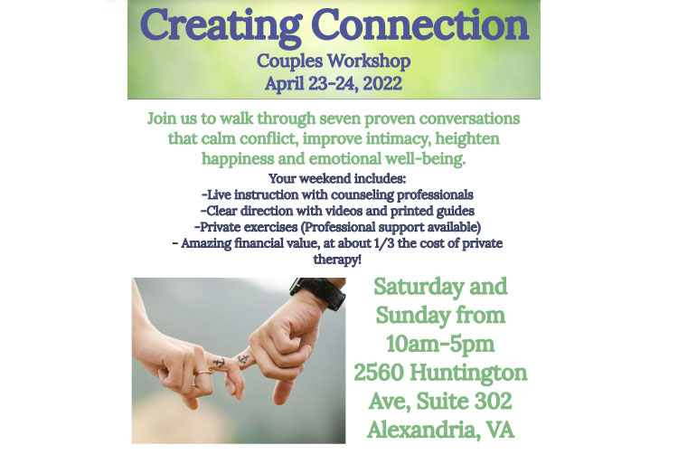 Read more about the article Creating Connection – Couples Workshop April 23 -24￼